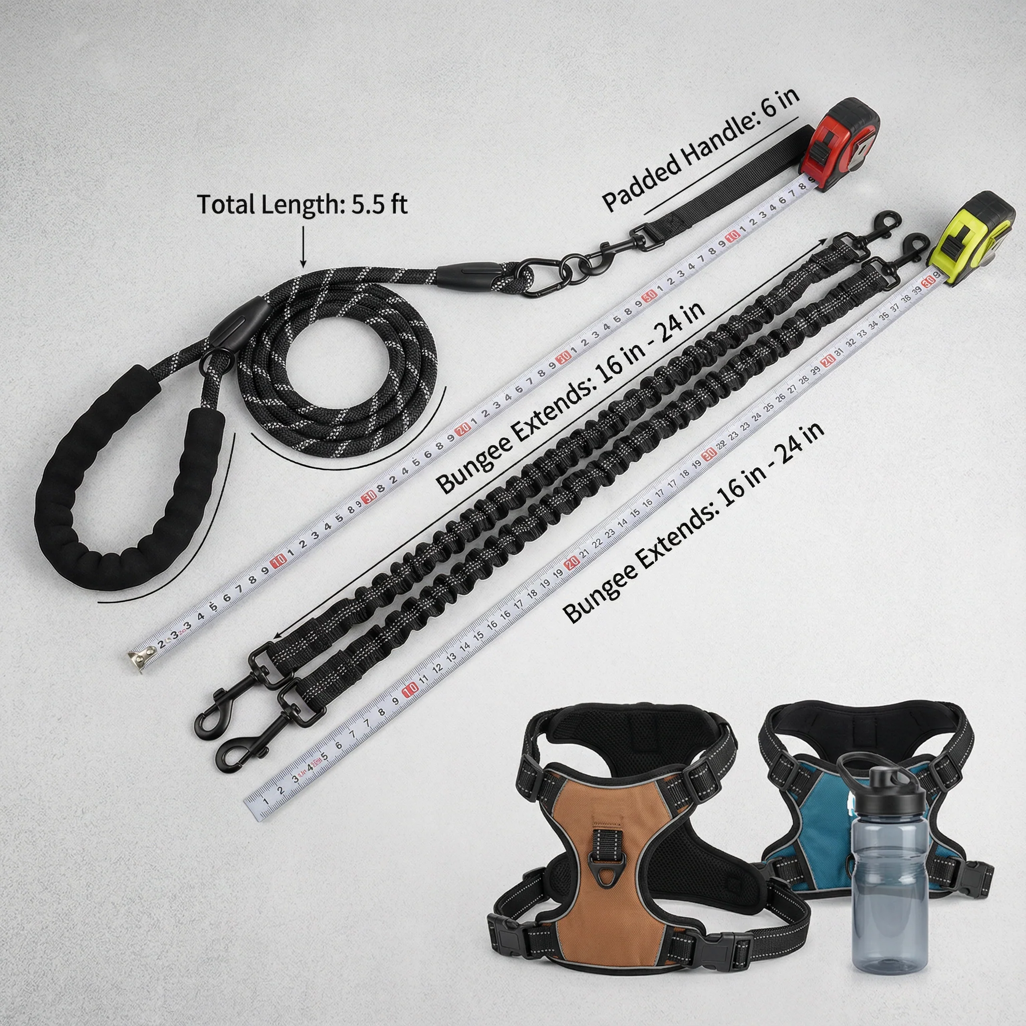 2-in-1 Double Dog Lead with 360° Swivel – Tangle-Free & Shock-Absorbing - Image 4
