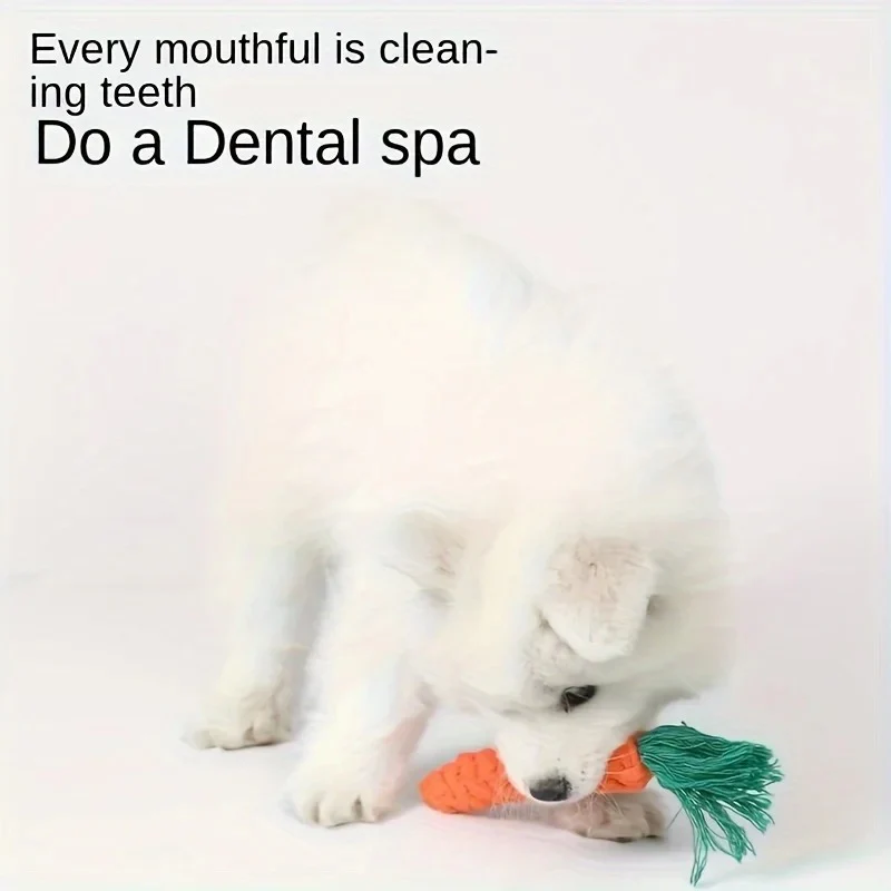 Carrot Cotton Rope Toy for Pets - Image 2