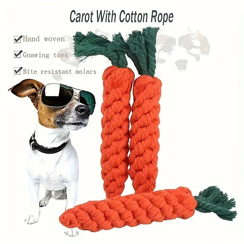Carrot Cotton Rope Toy for Pets - Image 3