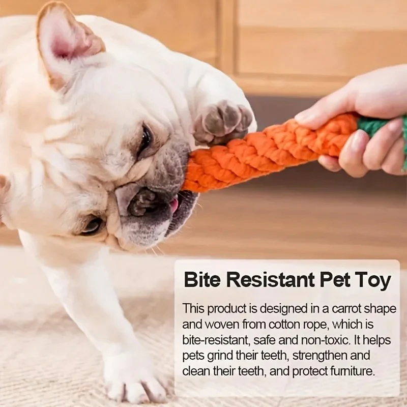 Carrot Cotton Rope Toy for Pets - Image 4