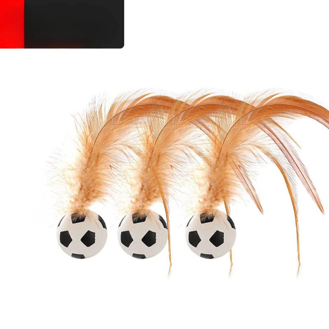 Cat Feather Rubber Ball Toy - Image 6