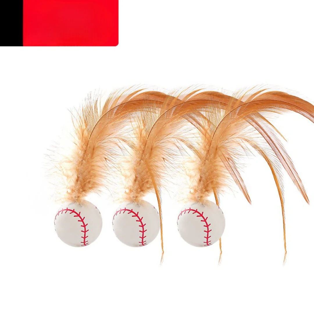 Cat Feather Rubber Ball Toy - Image 7