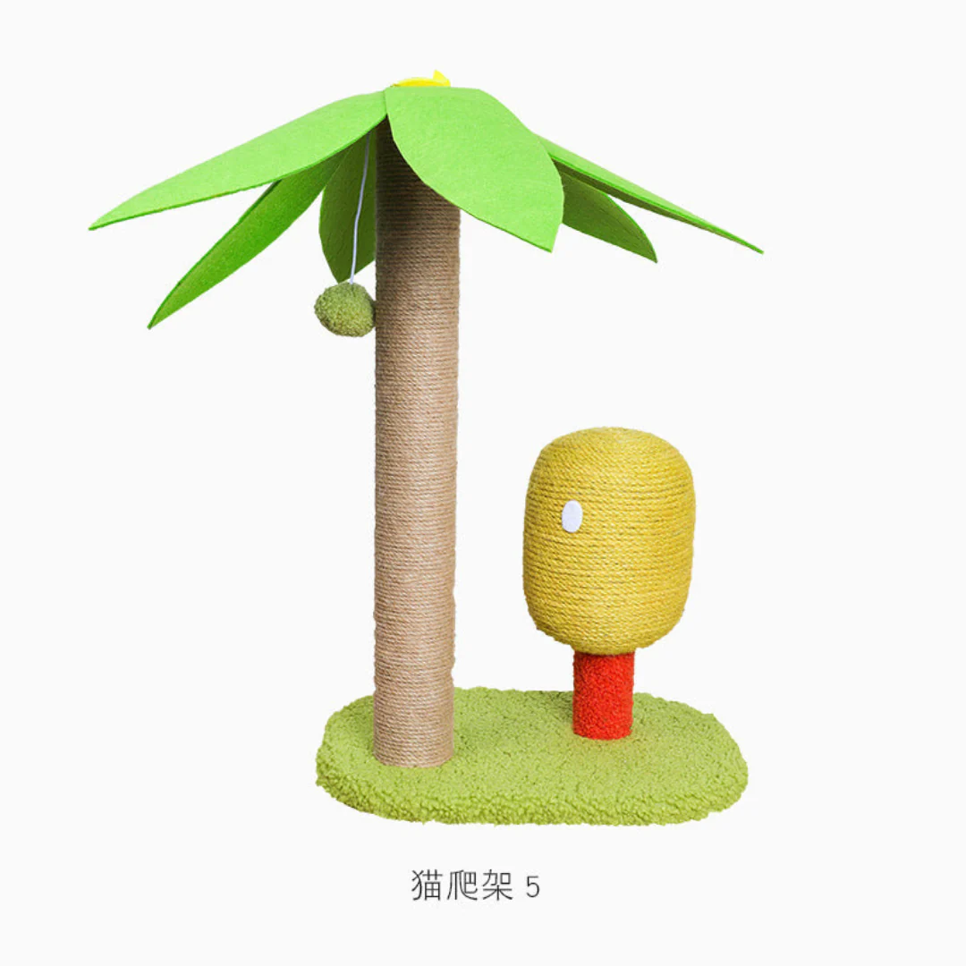 Cat Palm Sisal Scratching Post with Orange - Image 3