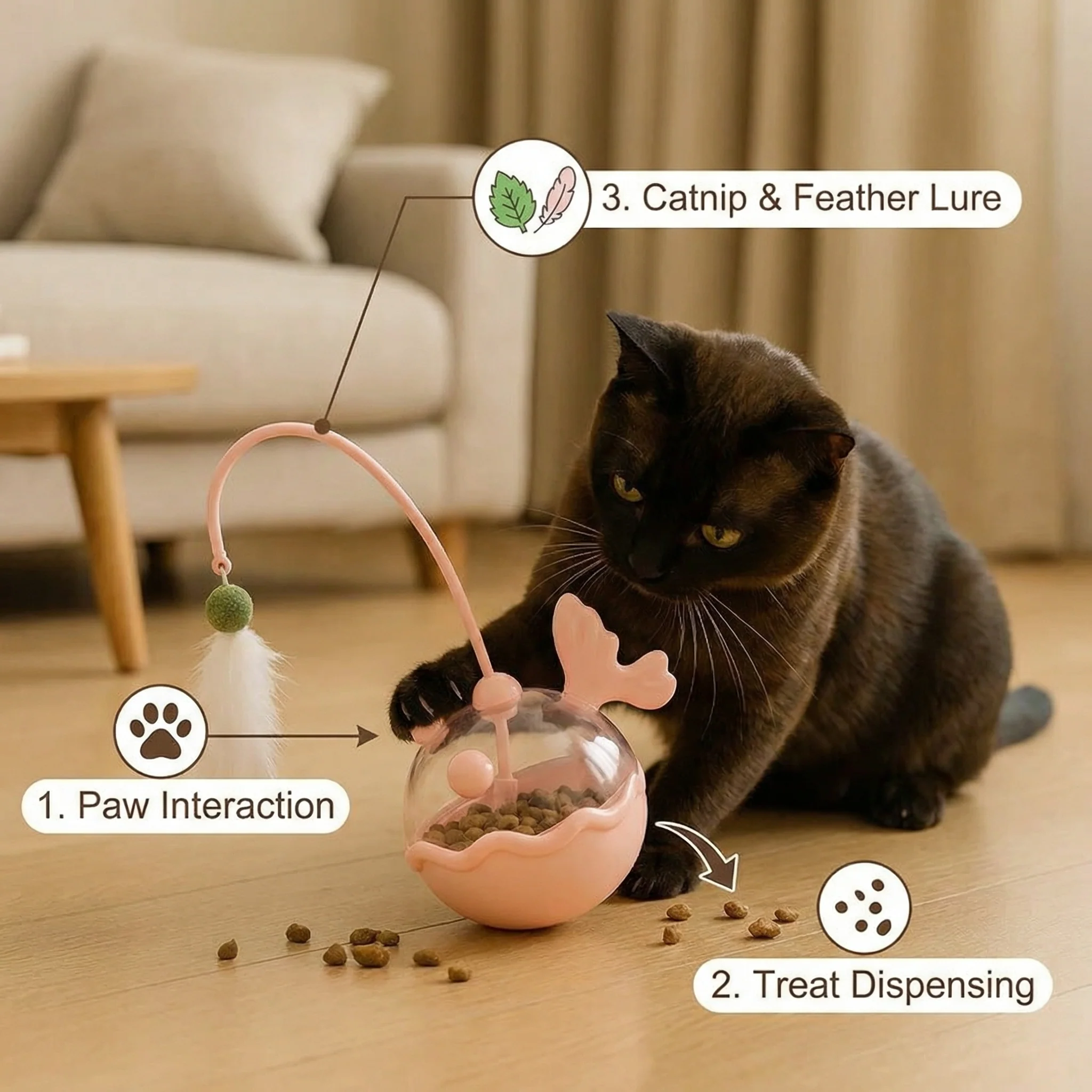 Catnip Lantern Fish Treat Dispenser Toy for Cats - Image 3