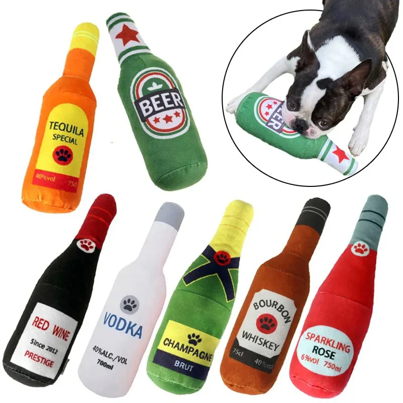 Champagne Bottle Shape Dog Toy - Image 2