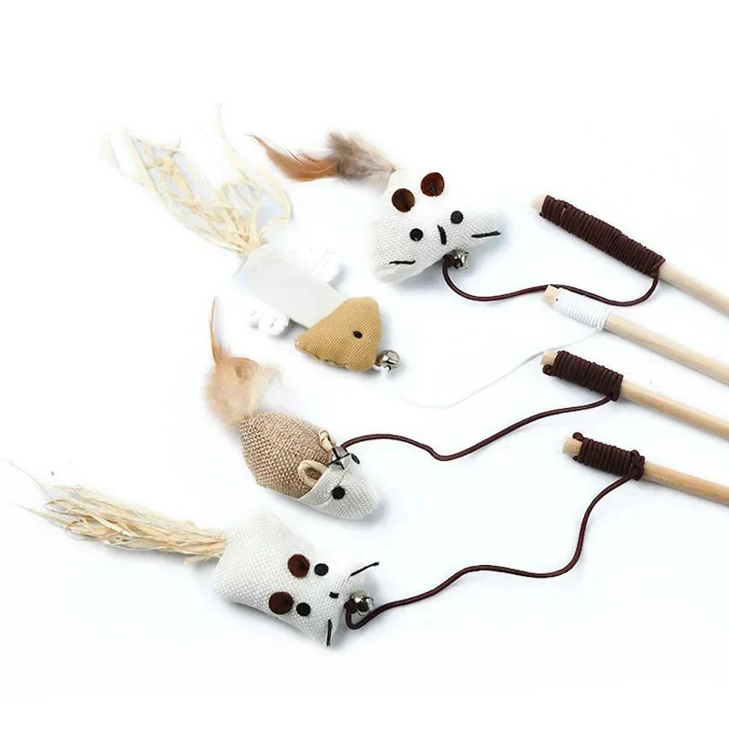 Colorful Wand Cat Toy with Wooden Handle - Image 5