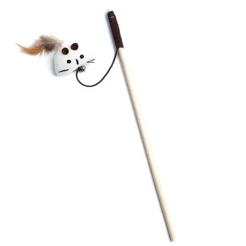 Colorful Wand Cat Toy with Wooden Handle - Image 8