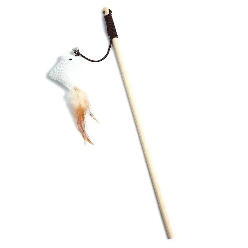 Colorful Wand Cat Toy with Wooden Handle - Image 9