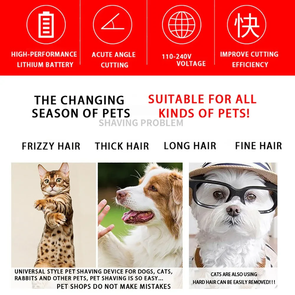 Dog Clipper Pet/Cat/Rabbit Hair Clippers Grooming Haircut