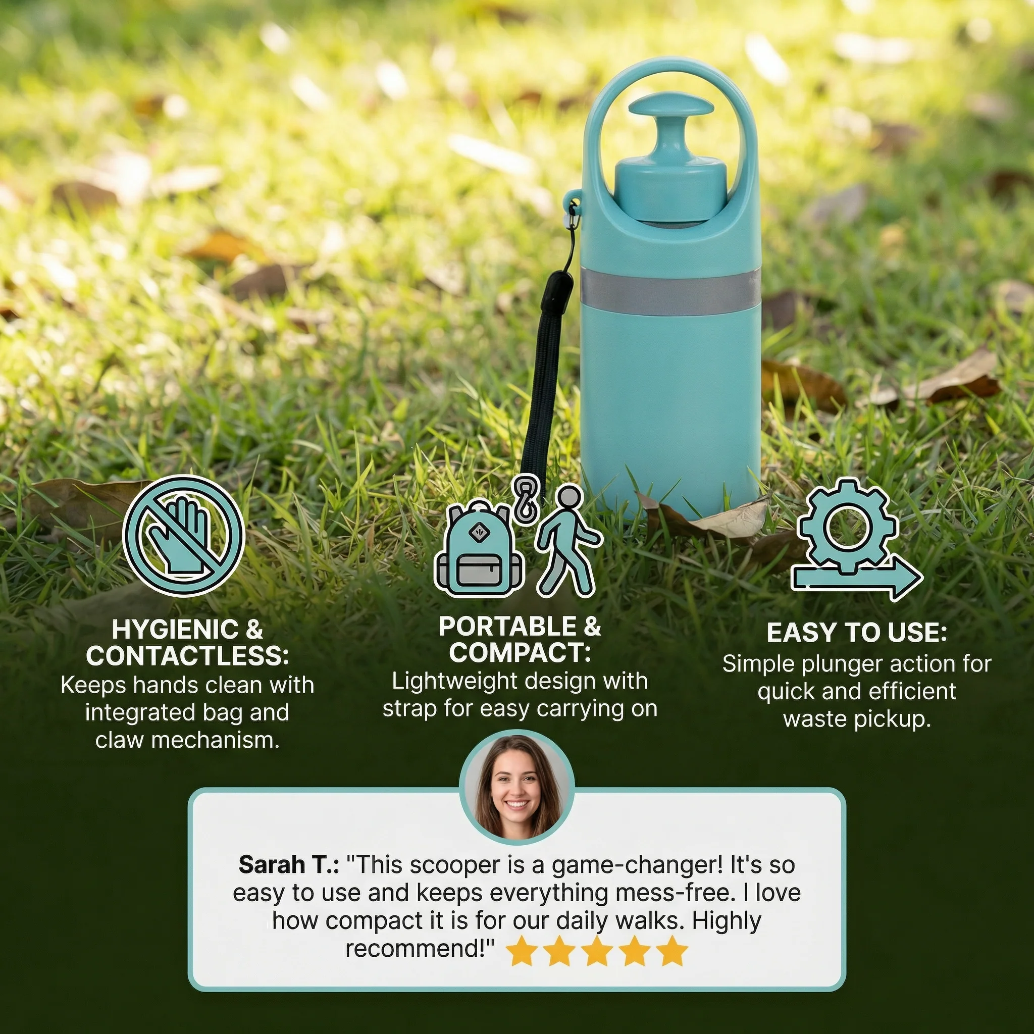 Dog Poop Scooper with Bags โ Portable Outdoor Cleaning Set - Image 2