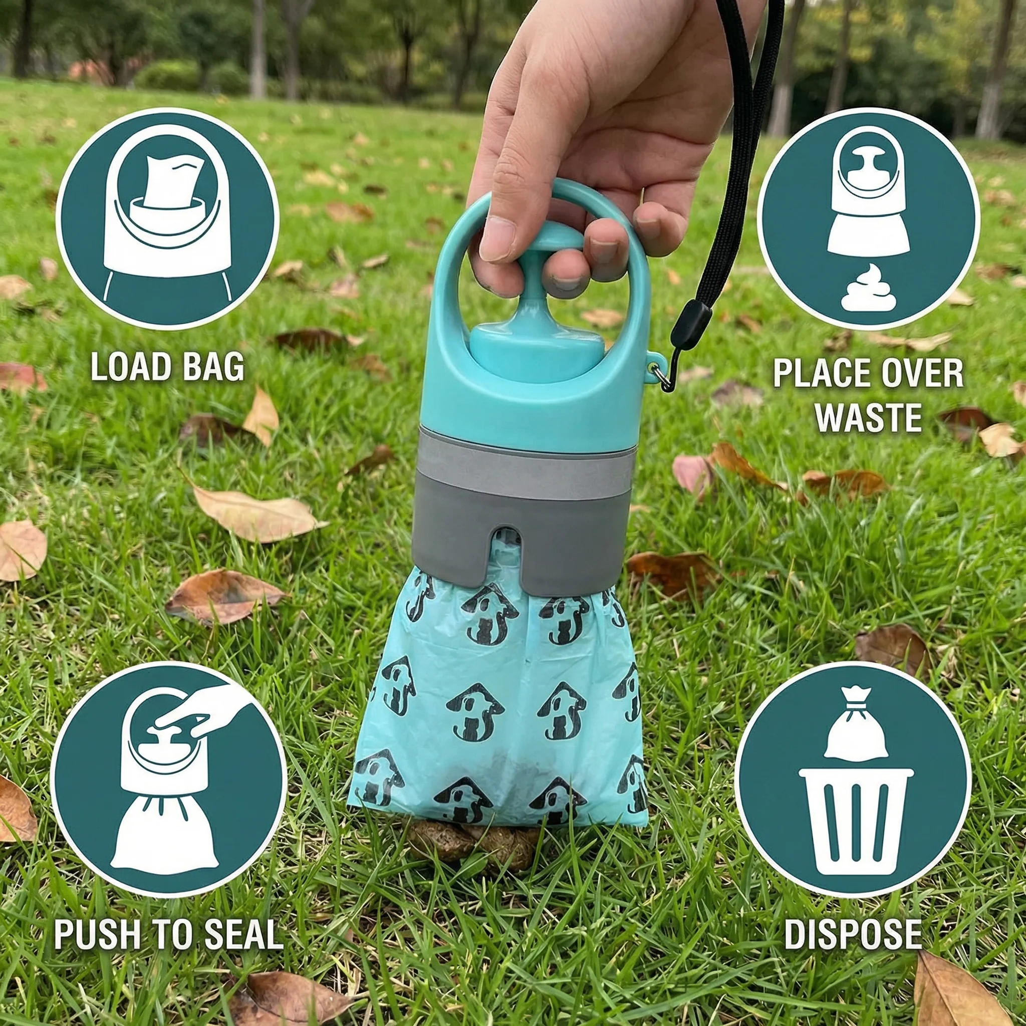 Dog Poop Scooper with Bags โ Portable Outdoor Cleaning Set - Image 3