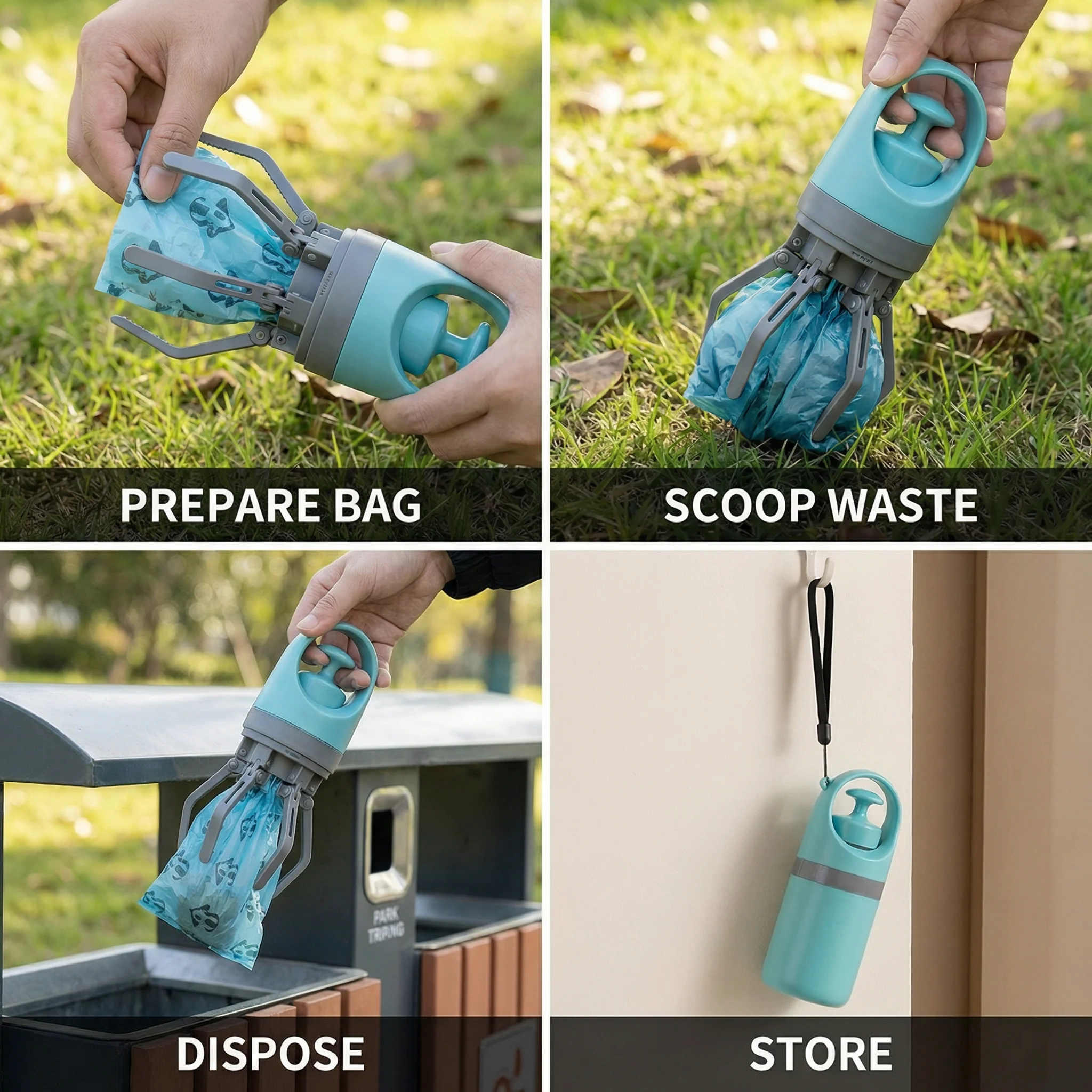 Dog Poop Scooper with Bags โ Portable Outdoor Cleaning Set - Image 4