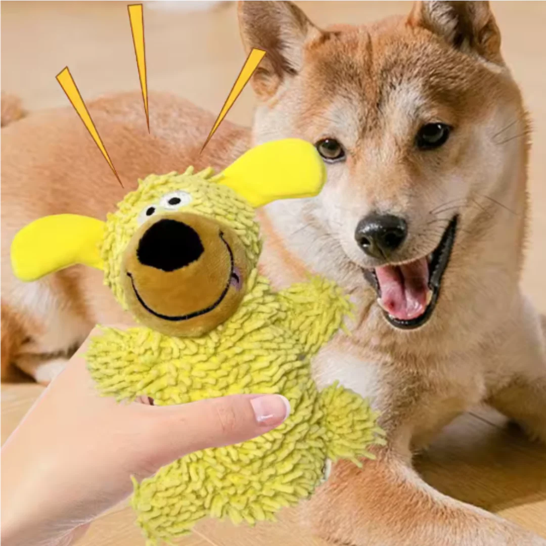 Giggling tooth cleaning toy in dog colours - Image 2