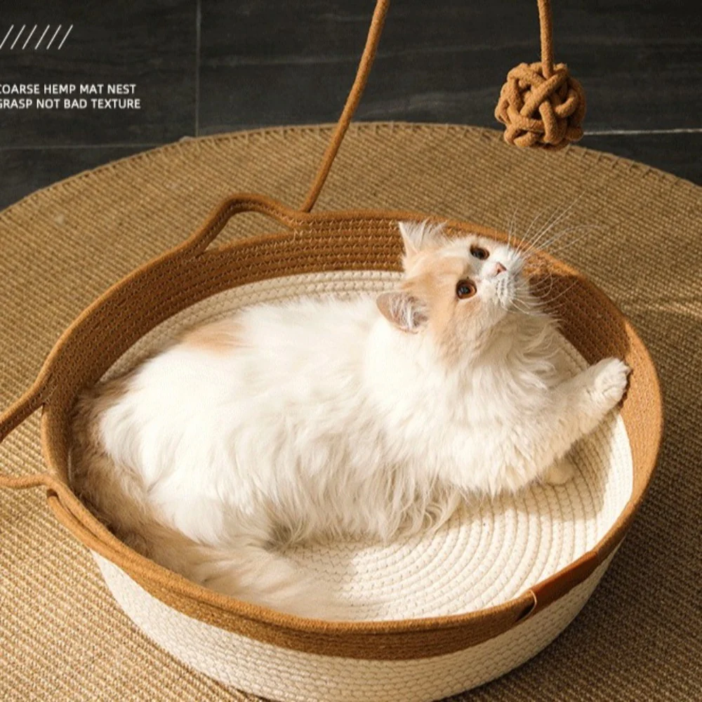 Hand-woven Cotton Rope Cat Bed - Image 3