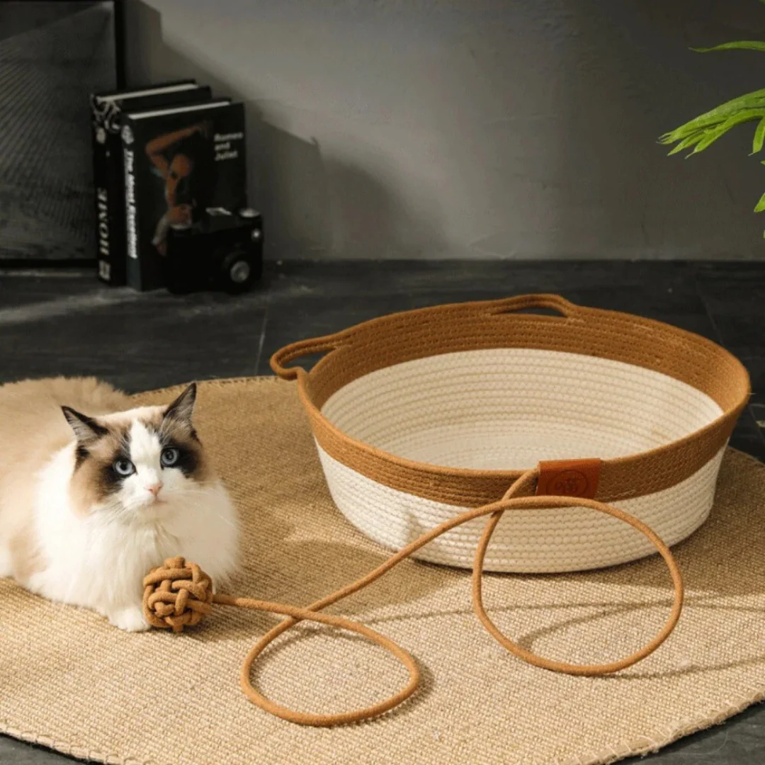 Hand-woven Cotton Rope Cat Bed - Image 7
