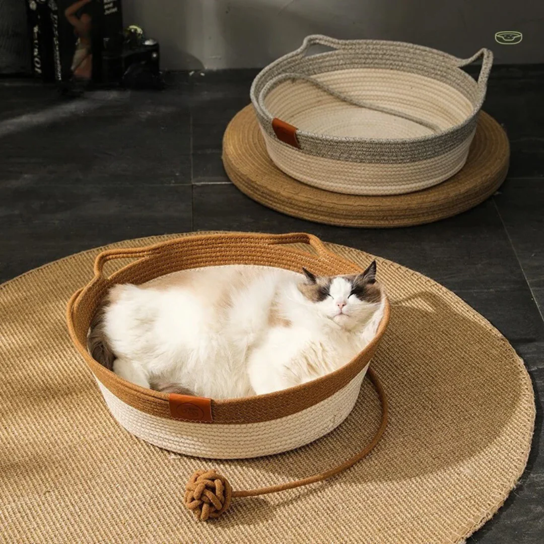 Hand-woven Cotton Rope Cat Bed - Image 8