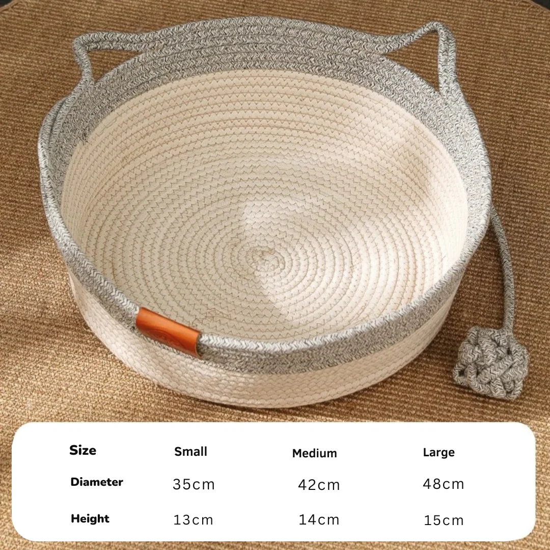 Hand-woven Cotton Rope Cat Bed - Image 9