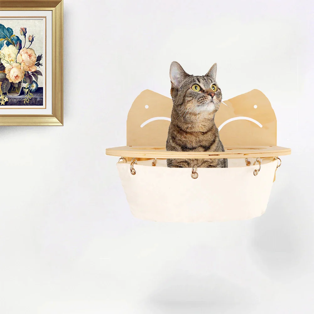 Hanging wooden cat basket - Image 2