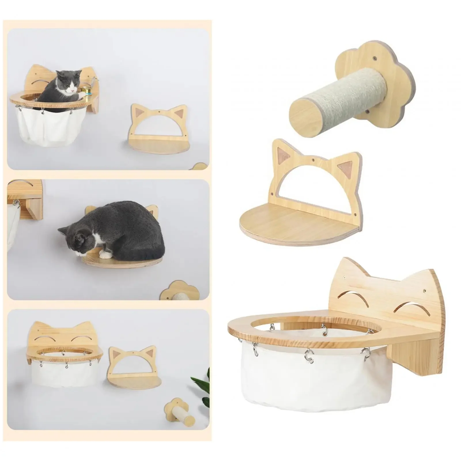 Hanging wooden cat basket - Image 4