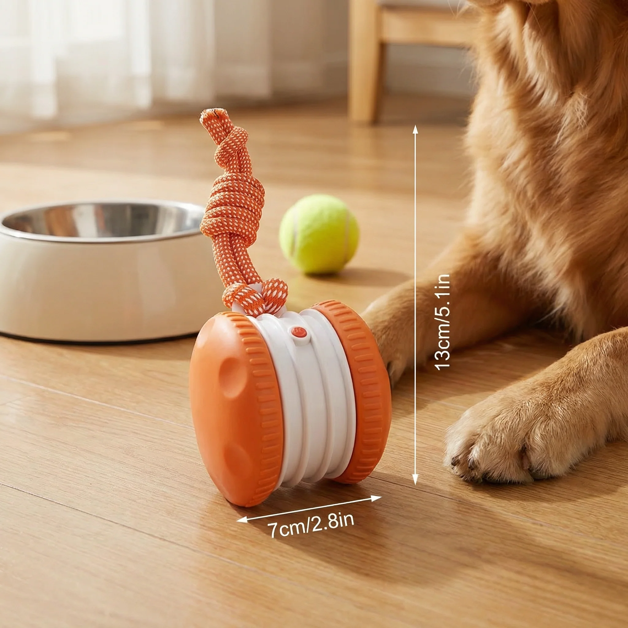 Interactive & Durable Dog Ball – Motion Toy with Tug Rope in Dog Colours - Image 4