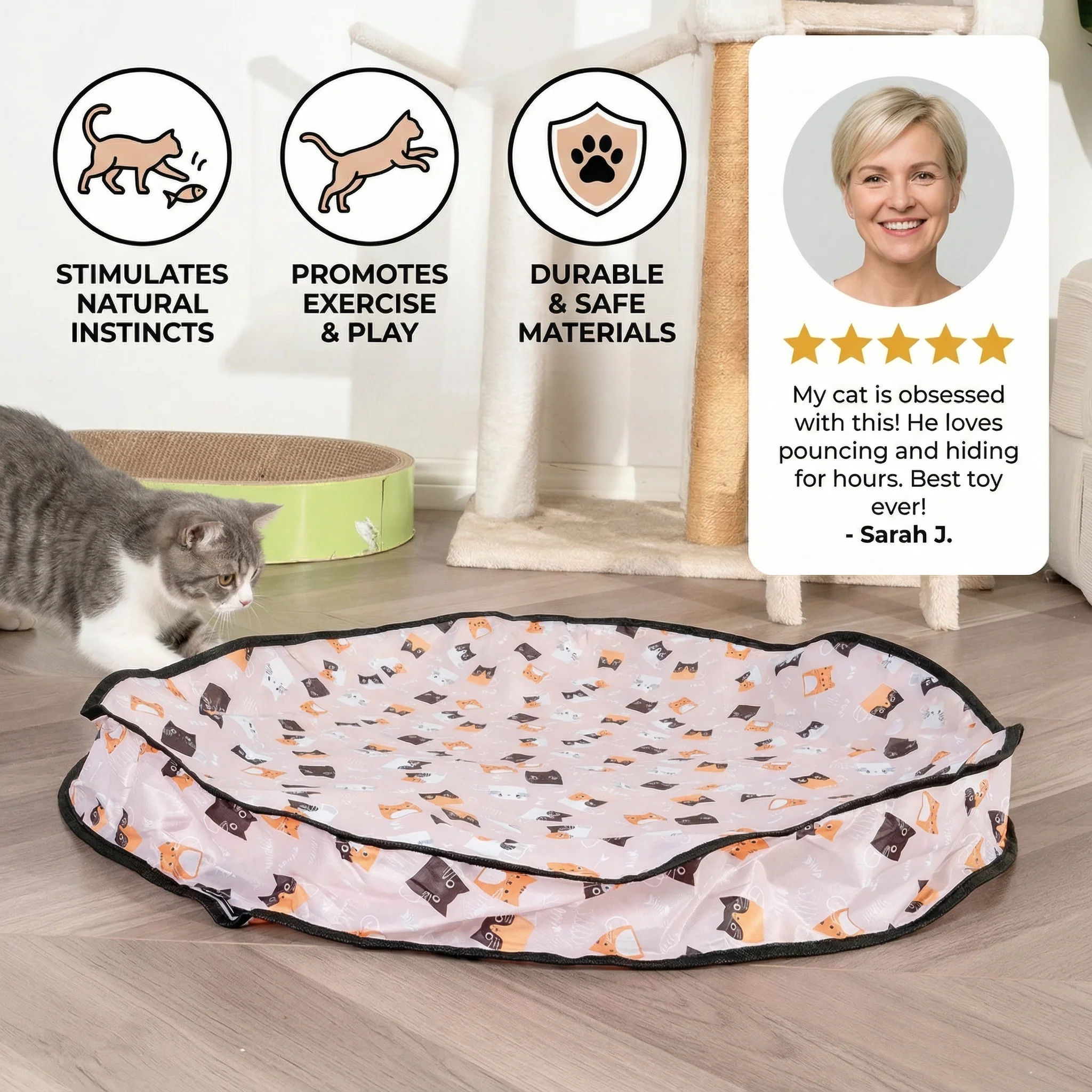 Interactive Hide and Seek Cat Toy - Image 2