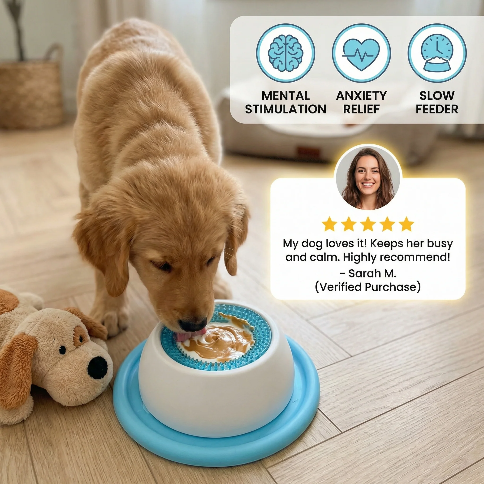 Interactive Lick Mat Slow Feeder Enrichement Toy for Dogs - Image 2