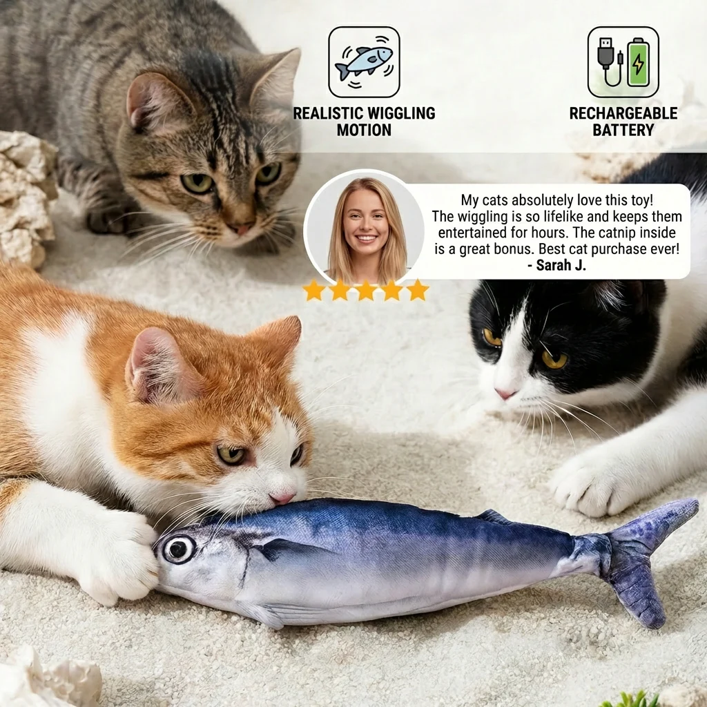 Interactive Wiggly Fish Cat Toy - Image 3