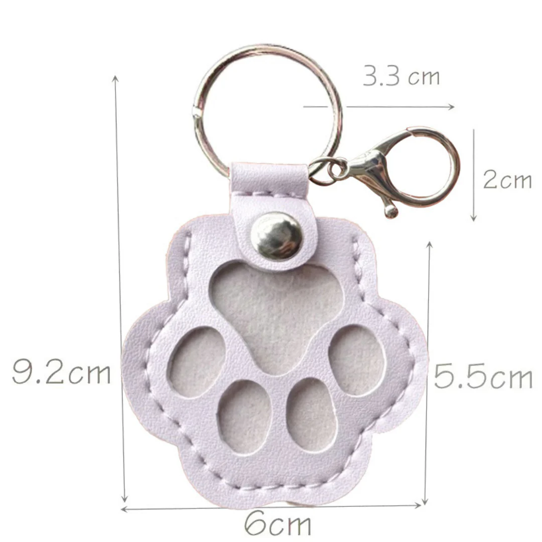 Leather Memorial Pet Hair Storage Keychain - Image 10