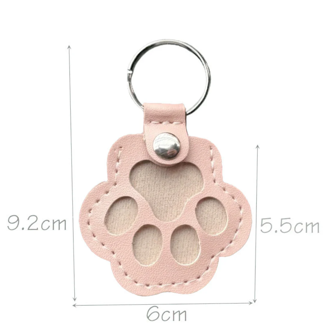 Leather Memorial Pet Hair Storage Keychain - Image 11