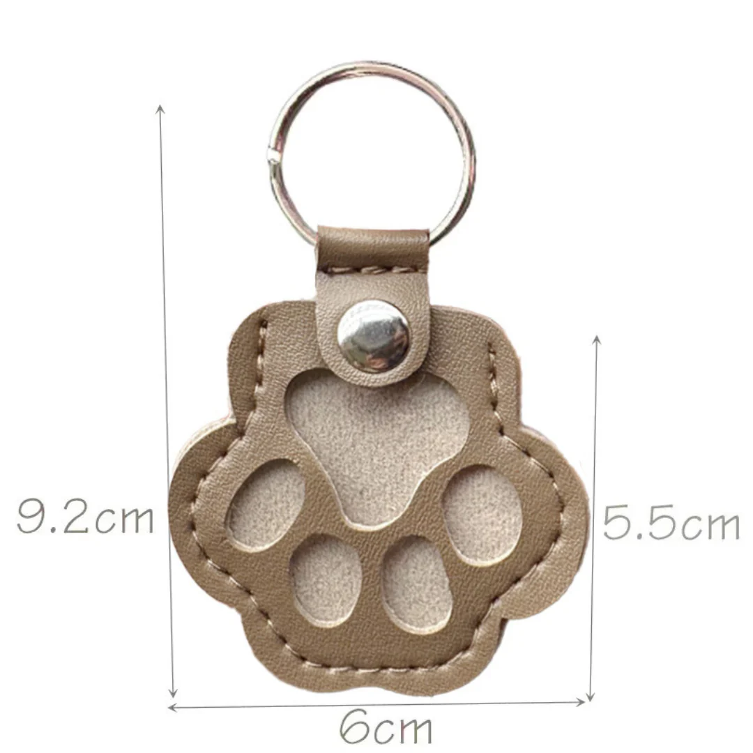 Leather Memorial Pet Hair Storage Keychain - Image 6
