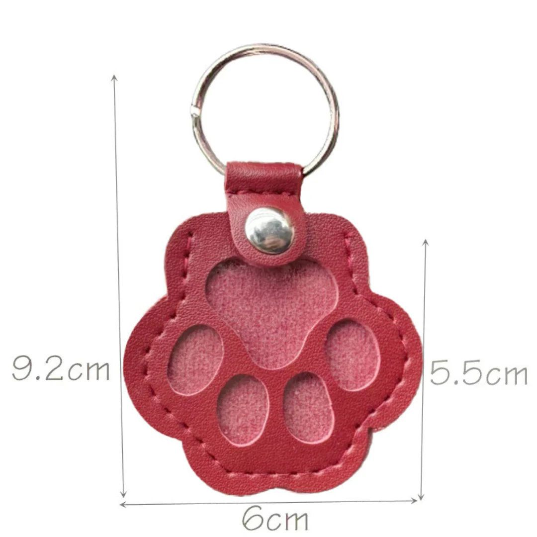 Leather Memorial Pet Hair Storage Keychain - Image 7