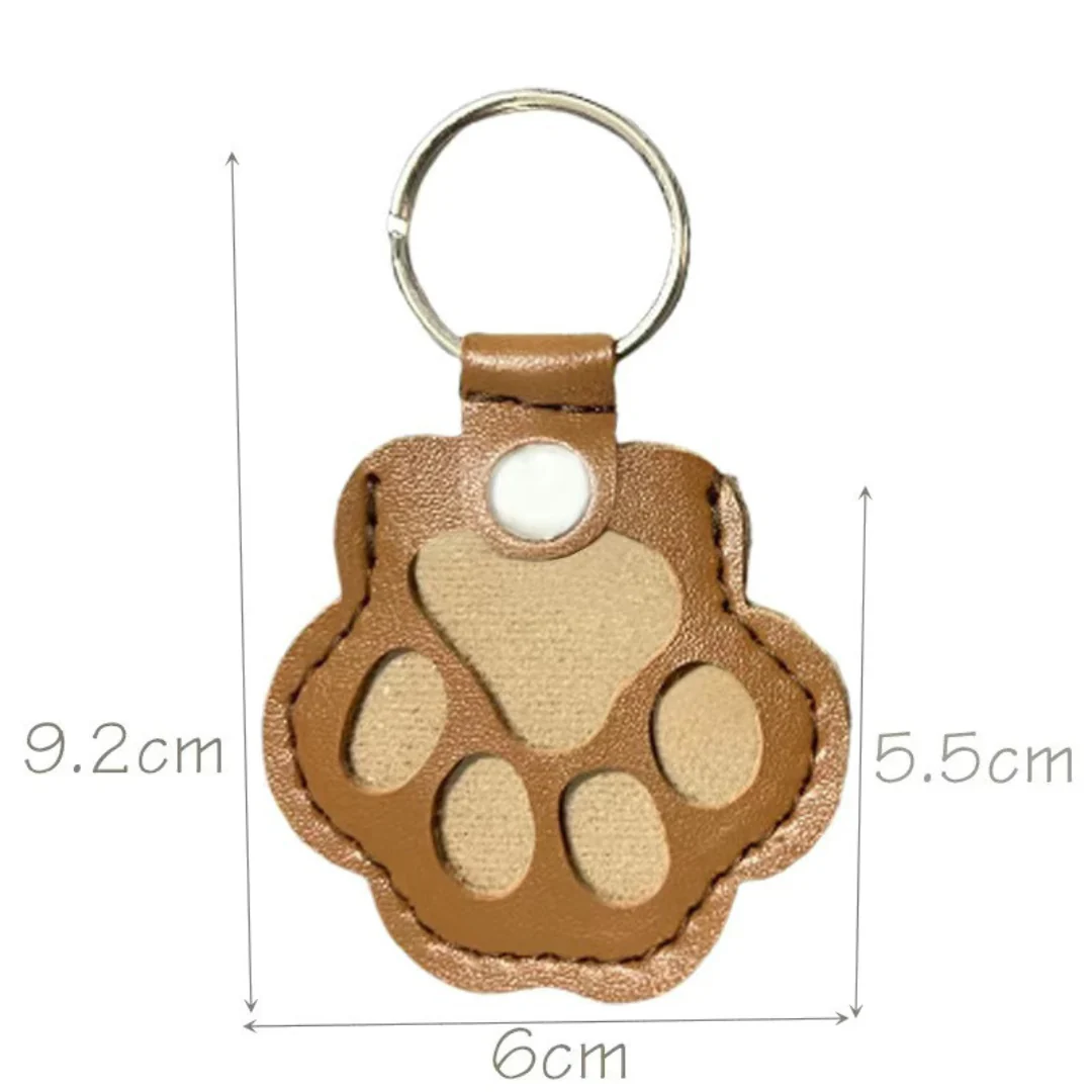 Leather Memorial Pet Hair Storage Keychain - Image 8
