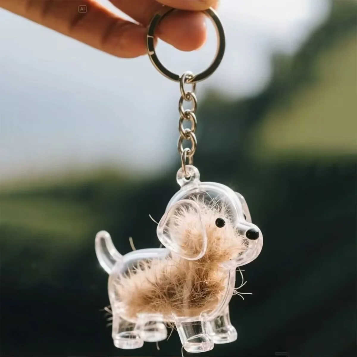 Memorial fur pendant in dog shape - Image 6