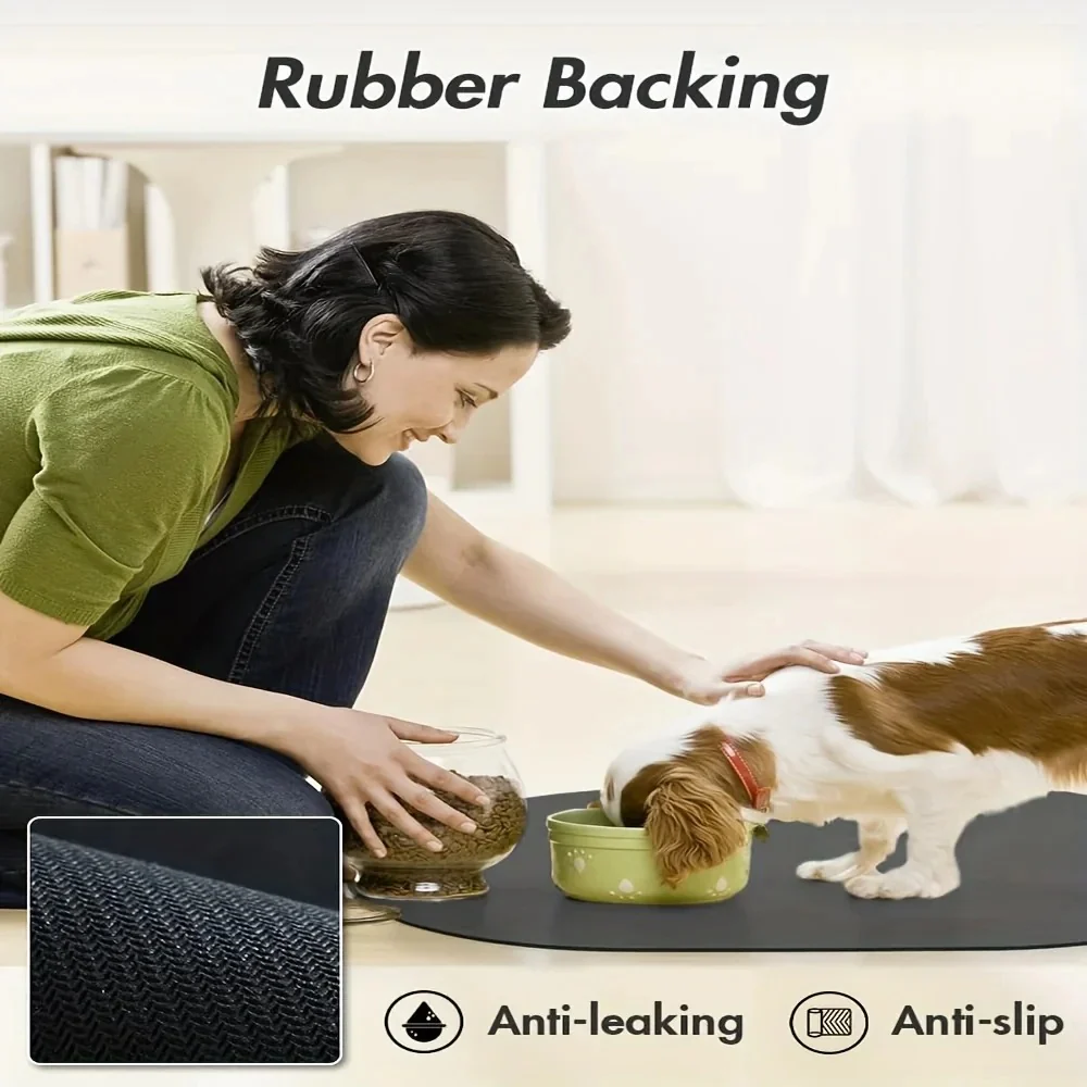 Pet Solid Color Oval Mat