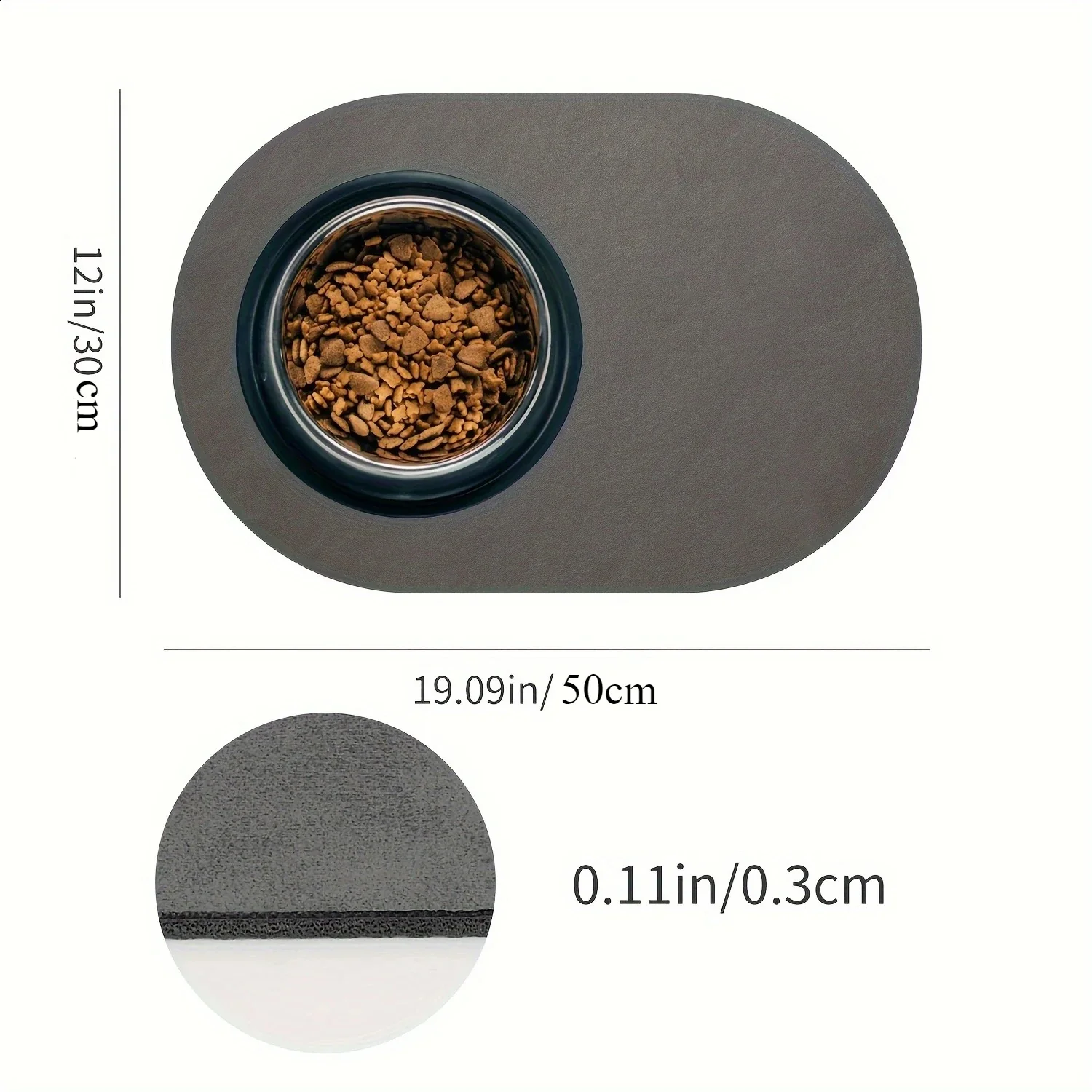 Pet Solid Color Oval Mat - Image 3
