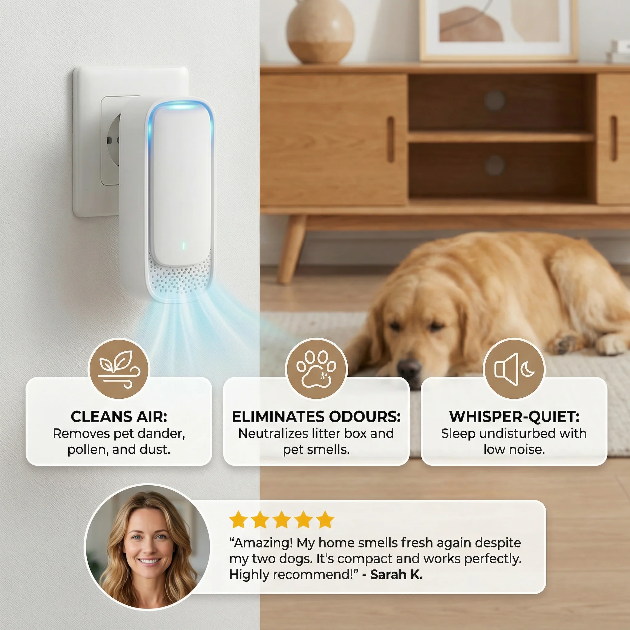 Portable Air Purifier & Odour Eliminator – Ideal for Pet Homes - Image 2