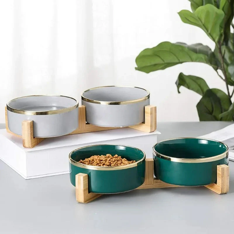 Premium Wood Ceramic Feeding Bowl - Image 4