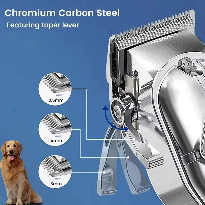 Professional Dog Hair Clipper All Metal Rechargeable Pet Trimmer - Image 3