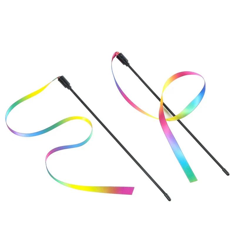 Rainbow Strips Stick Cat Teaser Wand - Image 5