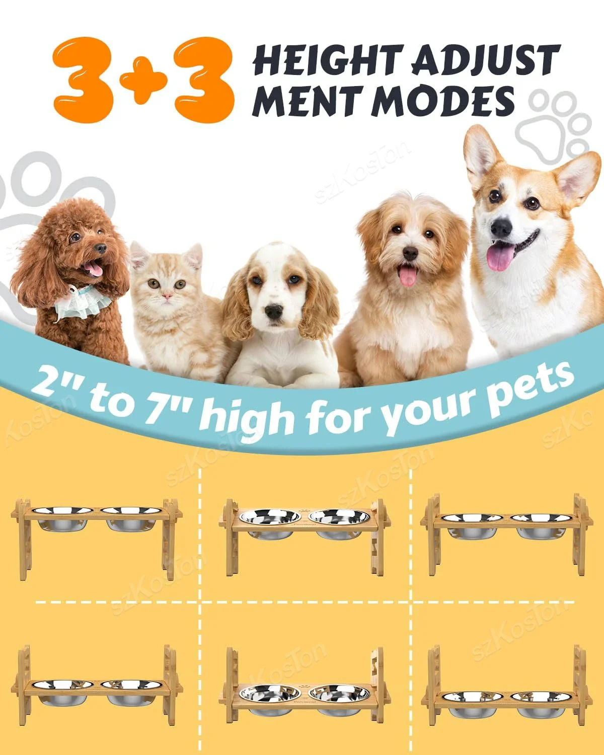 Raised Bamboo Pet Bowls - Image 5