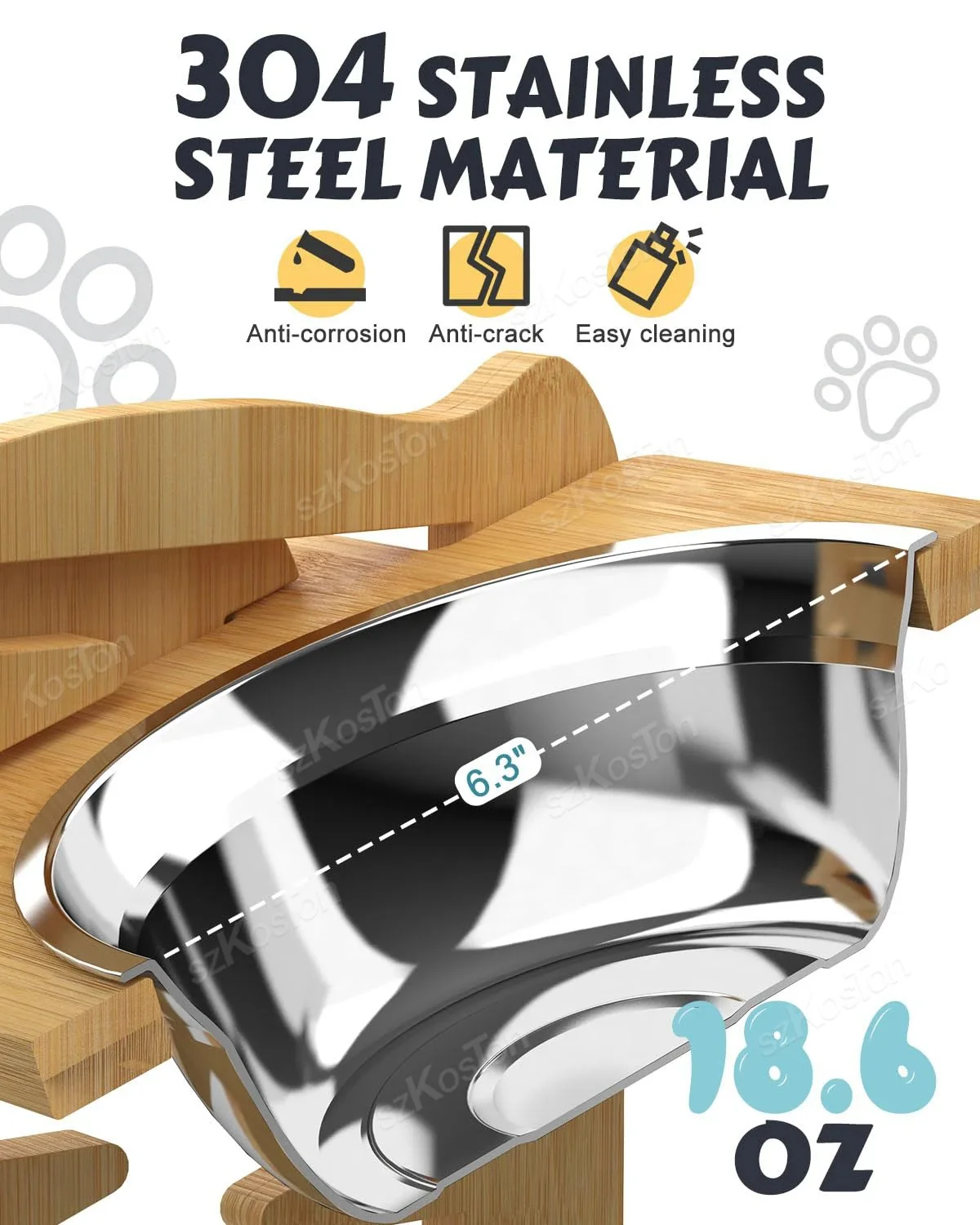 Raised Bamboo Pet Bowls - Image 7