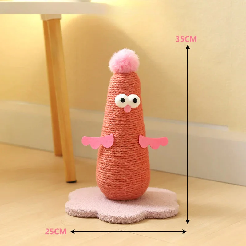 Sisal Cat Scratching Post in Chicken Design - Image 11