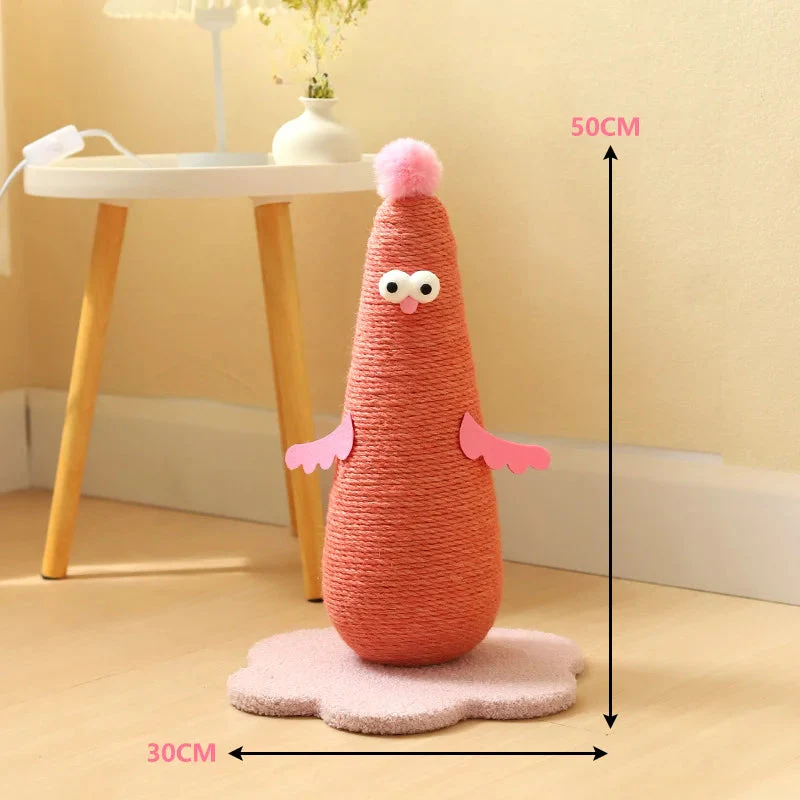 Sisal Cat Scratching Post in Chicken Design - Image 12