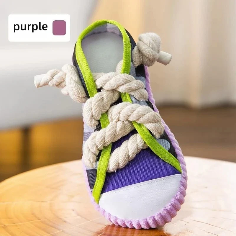 Squeaky slipper with sturdy cotton rope β dental care & fun for dogs - Image 4