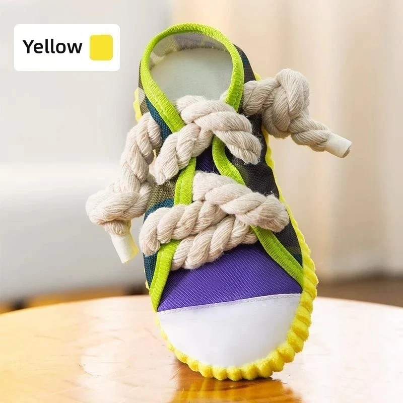 Squeaky slipper with sturdy cotton rope β dental care & fun for dogs - Image 5