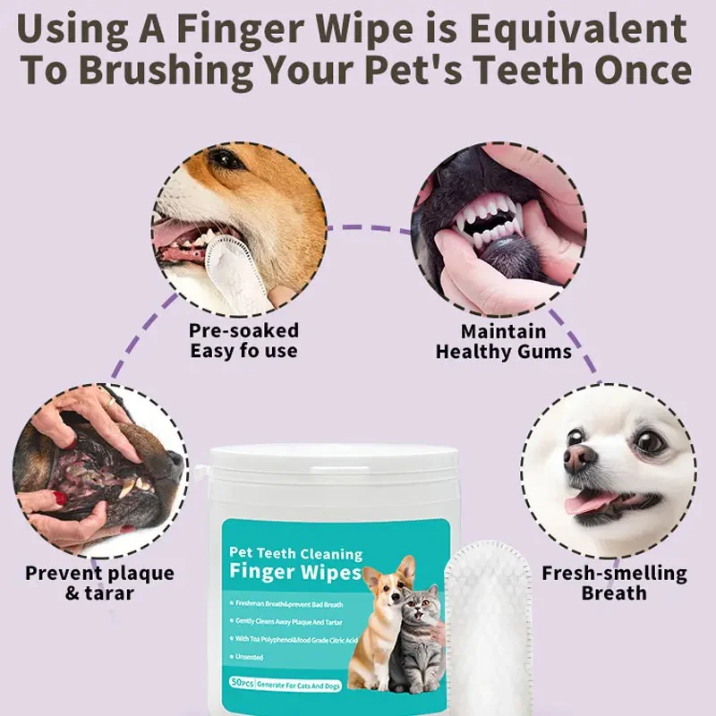 Tooth Cleaning Finger Wipes for Pets - Image 6
