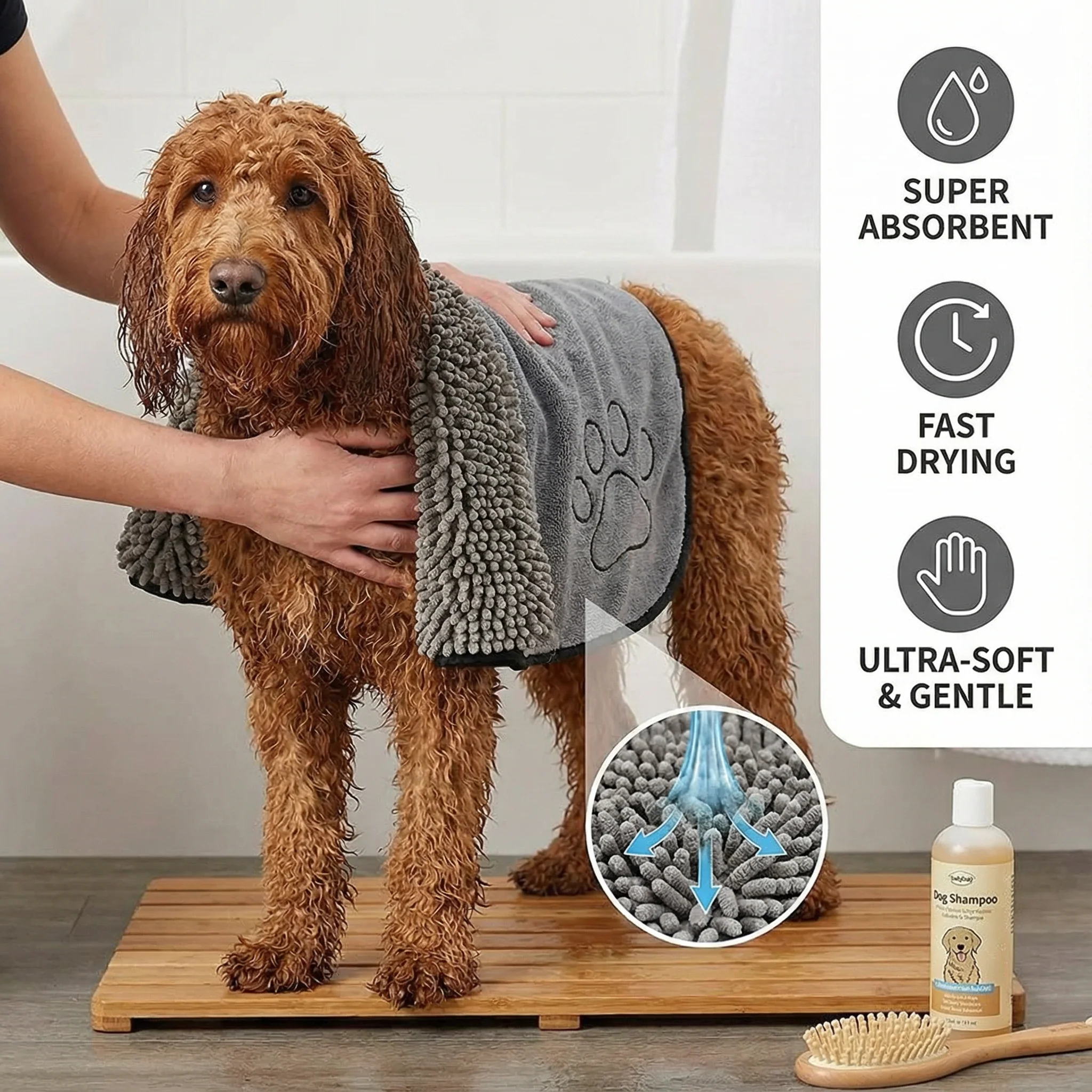 Ultra-Absorbent and Drying Microfibre Pet Towel - Image 3